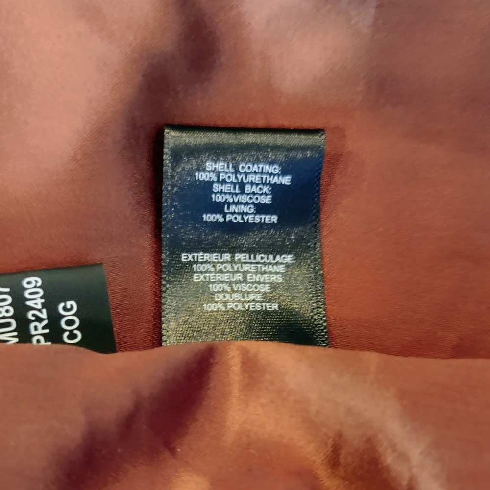 Kenneth Cole Faux Leather Belted Trench Coat In Cognac Size Large - Picture 5 of 7